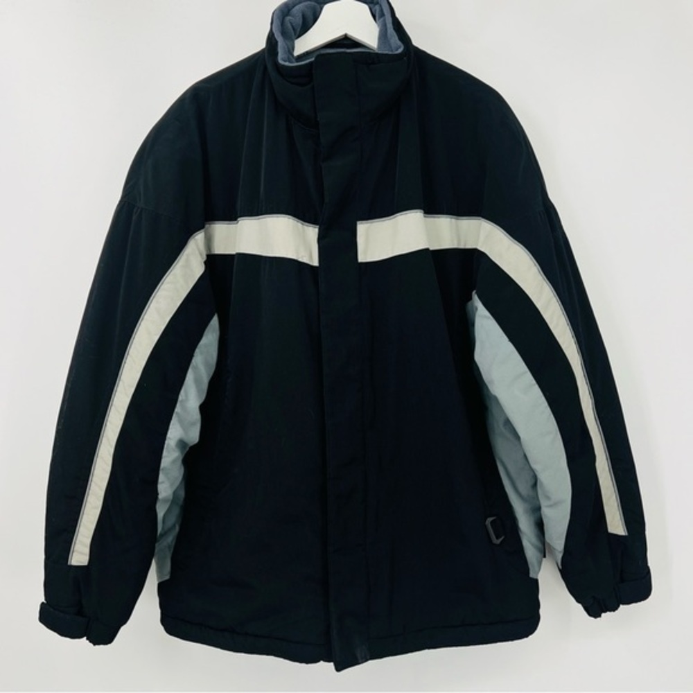 Pacific Trail Mens Cold Weather Jacket Black Grey‎ Quilted Fleece Lined Large